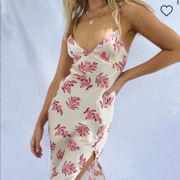 Princess Polly | Dresses | Gigi Midi Dress Cream Pink Floral | Poshmark